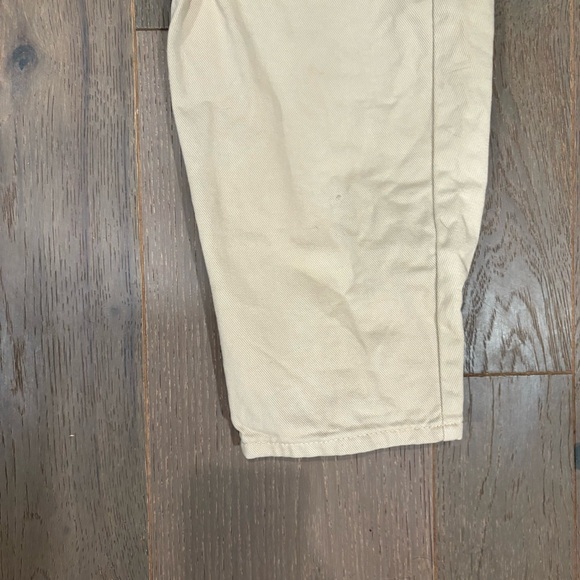Zara High Rise Paperbag Waist Utility Cargo Cropped khaki Cotton Pants 6 - Picture 3 of 10